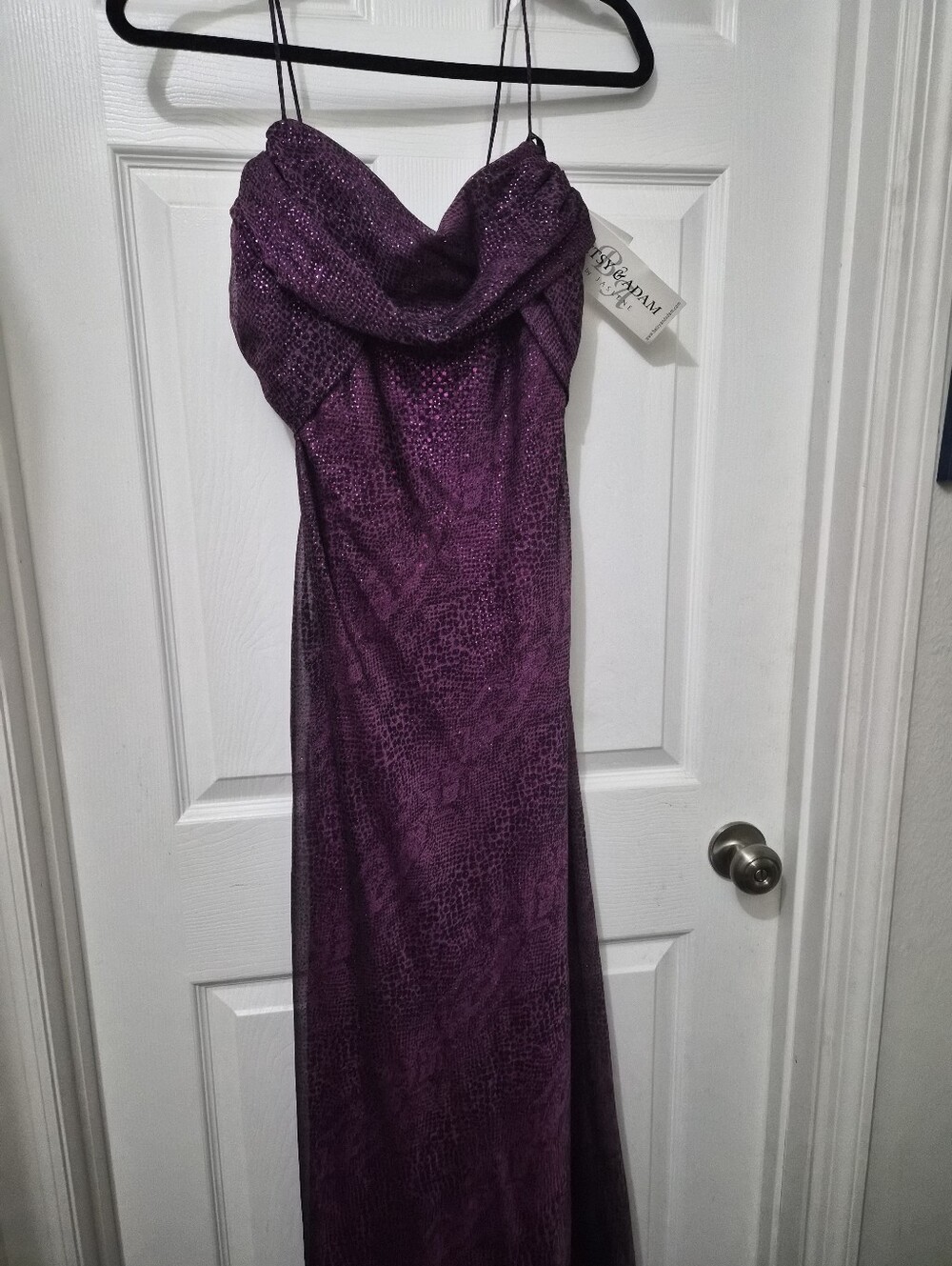Betsy & Adam Purple Patterned Maxi Dress